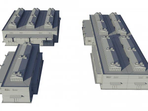 industrial buildings model pack 3D Model