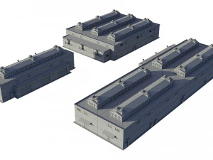 industrial buildings model pack 3D Model