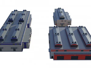 industrial buildings model pack 3D Model