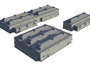 industrial buildings model pack 3D Model