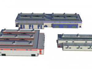 industrial buildings model pack 3D Model