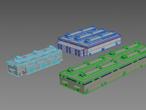 industrial buildings model pack 3D 模型