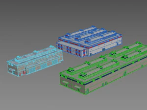 industrial buildings model pack 3D Model