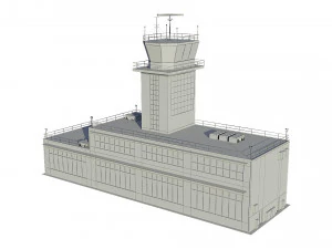 torre de controle do aeroporto Modelo 3D