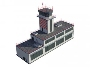 torre de controle do aeroporto Modelo 3D