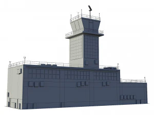 torre de controle do aeroporto Modelo 3D