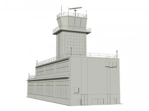 torre de controle do aeroporto Modelo 3D