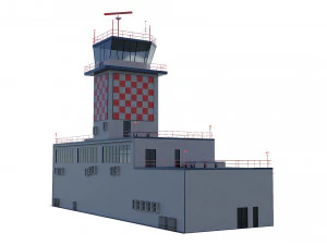torre de controle do aeroporto Modelo 3D
