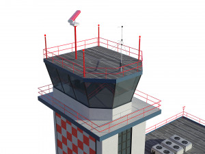 airport control tower 3D 模型