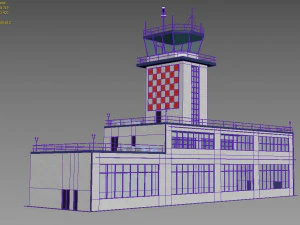 torre de controle do aeroporto Modelo 3D