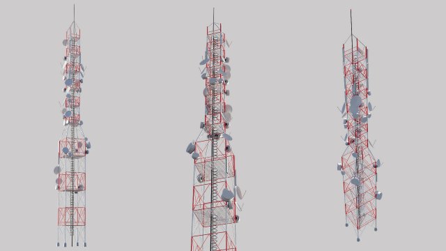 telecommunication tower 3D Model .c4d .max .obj .3ds .fbx .stl .blend 