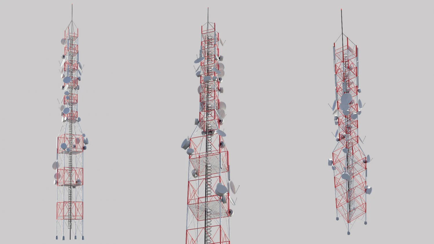 telecommunication tower 3D Model .c4d .max .obj .3ds .fbx .stl .blend