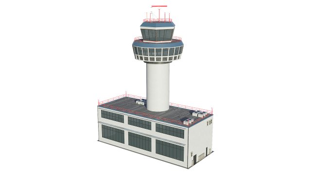 airport control tower 3Dモデル .c4d .max .obj .3ds .fbx .stl .blend 