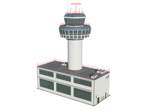 airport control tower Modello 3D