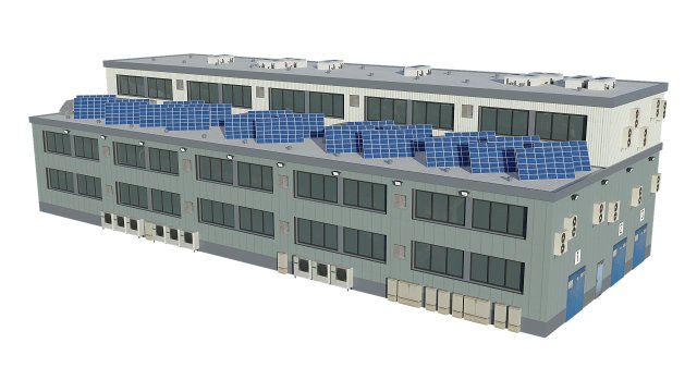 industrial building 3D Model .c4d .max .obj .3ds .fbx .stl .blend 
