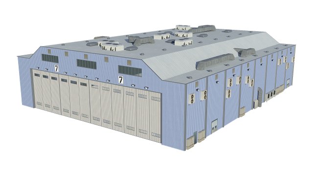 hangar Modelo 3D .c4d .max .obj .3ds .fbx .stl .blend 