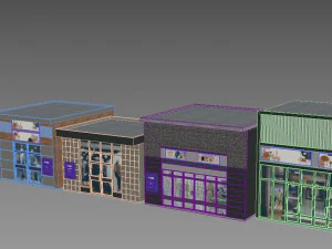 commercial storefront shopfront shop retail city 3D Model