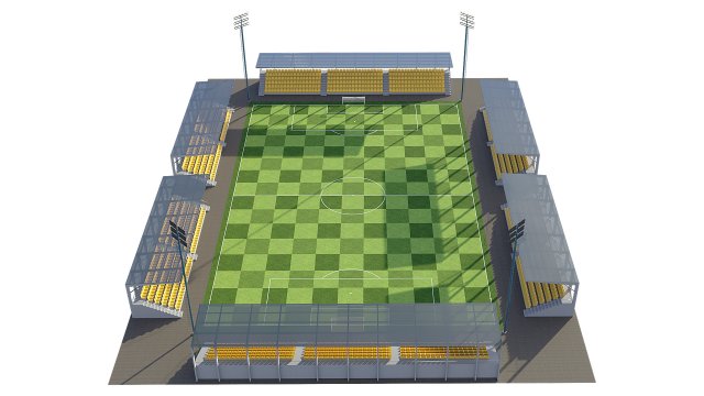soccer football field 3D Model .c4d .max .obj .3ds .fbx .stl .blend 