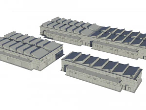 industrial buildings model pack 3D Model