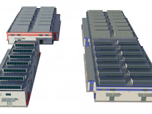 industrial buildings model pack 3D Model