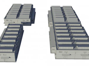 industrial buildings model pack 3D Model