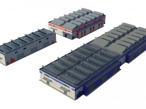 industrial buildings model pack 3D Model