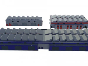 industrial buildings model pack 3D Model