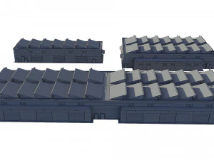 industrial buildings model pack 3D Model