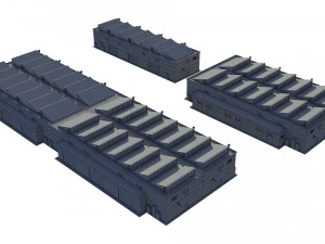 industrial buildings model pack 3D Model
