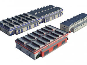 industrial buildings model pack 3D Model