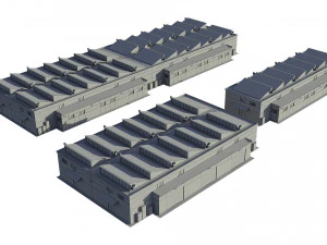 industrial buildings model pack 3D Model