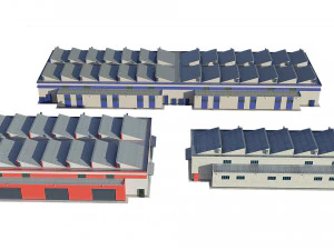 industrial buildings model pack 3D Model