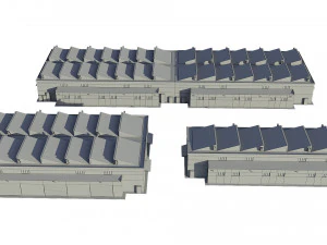 industrial buildings model pack 3D Model