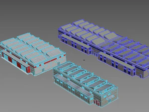 industrial buildings model pack 3D Model