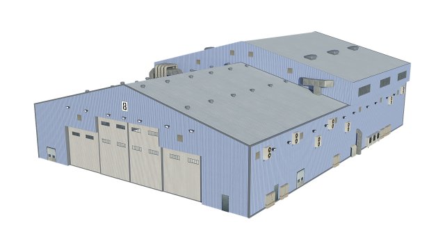 hangar 3D Model .c4d .max .obj .3ds .fbx .stl .blend 