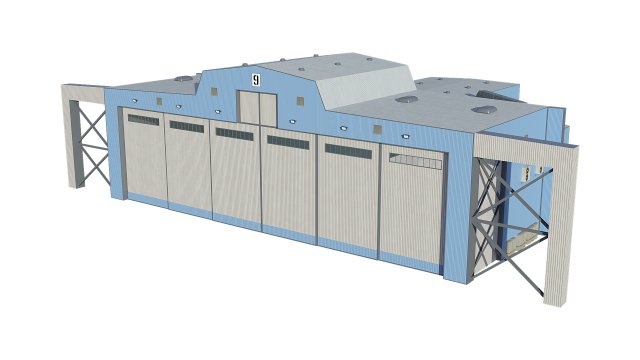 hangar 3D Model .c4d .max .obj .3ds .fbx .stl .blend 