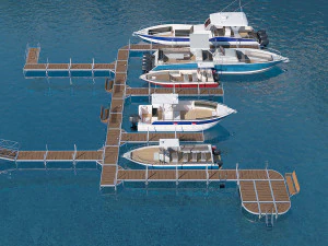 marina for boats 3D Model