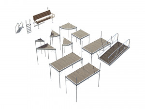 marina for boats 3D Model