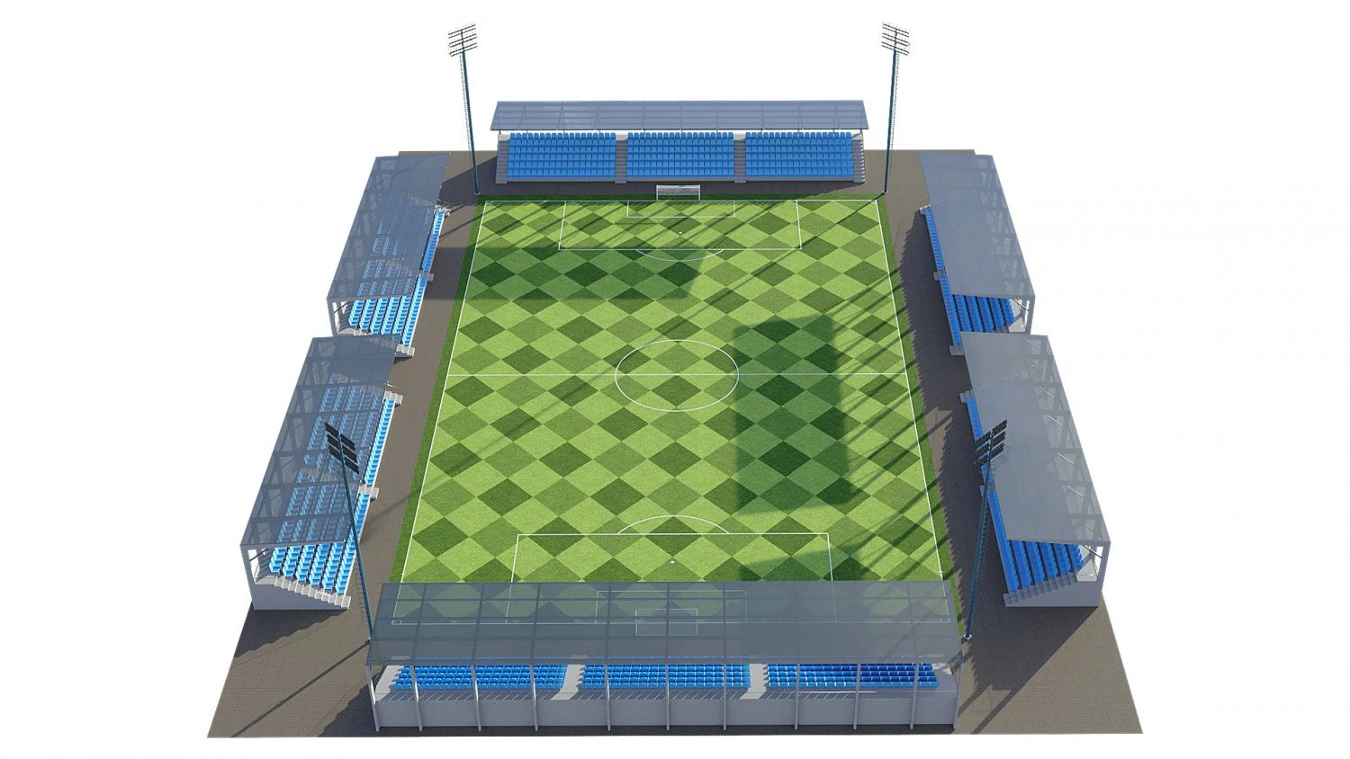 soccer football field 3D Model .c4d .max .obj .3ds .fbx .stl .blend 