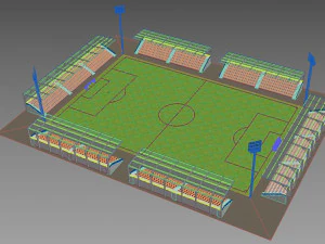 soccer football field 3D Model