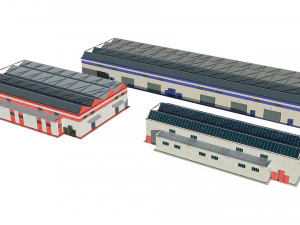 промислові будівлі 3D Модель