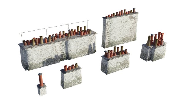 Chimneys model pack Modèle 3D .c4d .max .obj .3ds .fbx .stl .blend 