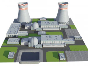 Usina Nuclear Modelo 3D