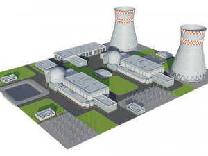 Power Plant Nuclear 3D Model