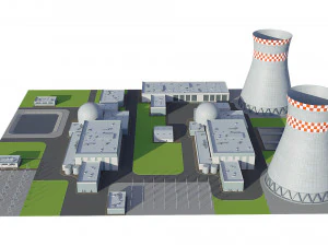Power Plant Nuclear 3D Model