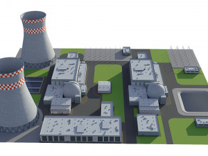 Power Plant Nuclear 3D Model