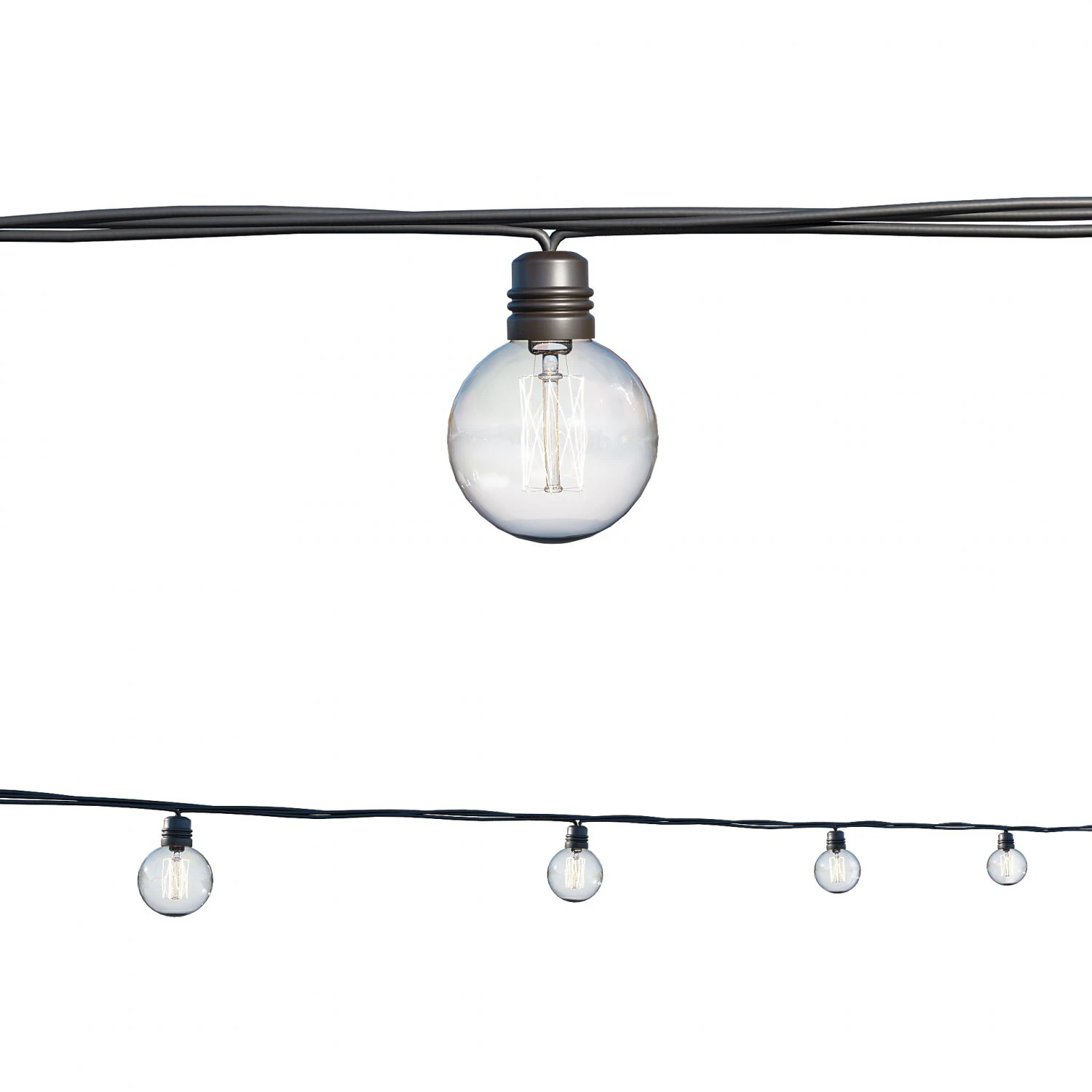 Лампи Едісона 3D Модель .c4d .max .obj .3ds .fbx .stl .blend 