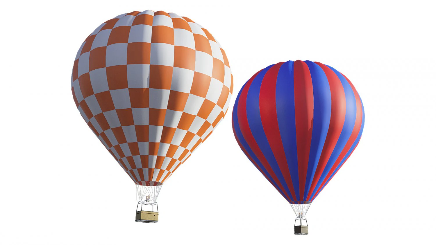 Hot Air Balloon 3D Model .c4d .max .obj .3ds .fbx .stl .blend