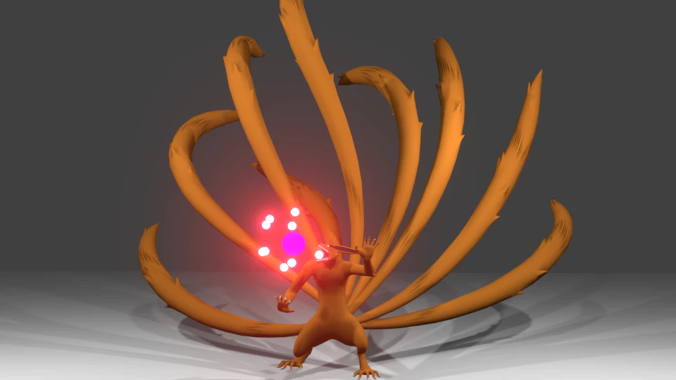 raposa de nove caudas por kxbg Modelo 3D .c4d .max .obj .3ds .fbx .stl .blend 