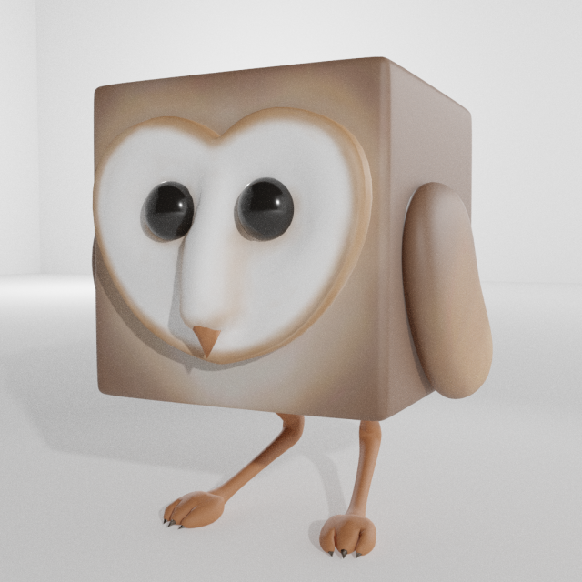 animal - owl character 3D Model .c4d .max .obj .3ds .fbx .stl .blend 